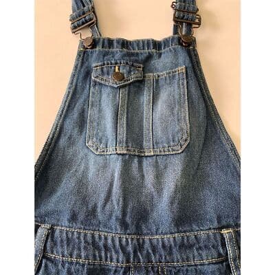 L.e.i. Junior Denim Blue Jean Shortalls Size L Adjustable Straps Bib Pocket - Thumbnail 2