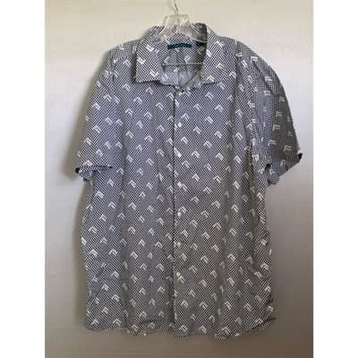 Perry Ellis Men's 2X Short Sleeve Button-Down Shirt Multicolor Graphic Print - Image 1