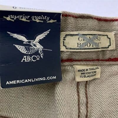 American Living Women's Bootcut Jeans Size 6 Brown Mid Rise 32" Inseam - Thumbnail 5