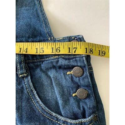 L.e.i. Junior Denim Blue Jean Shortalls Size L Adjustable Straps Bib Pocket - Thumbnail 9