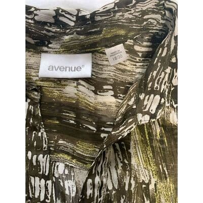 Avenue Women's Abstract Print V-Neck Blouse Size 18/20 Short Sleeve - Thumbnail 10