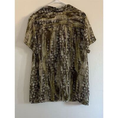 Avenue Women's Abstract Print V-Neck Blouse Size 18/20 Short Sleeve - Thumbnail 14