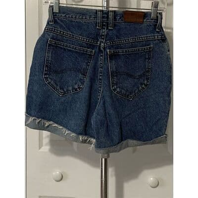 Vintage Lee Women's High Waisted Denim Shorts Blue Size M Casual - Thumbnail 2