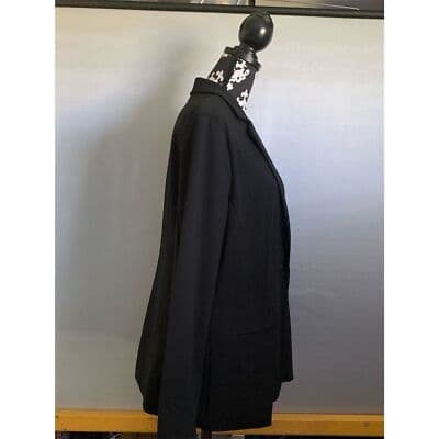 Mossimo Women's Black Open Front Blazer Jacket M Notched Collar Tailored - Thumbnail 3