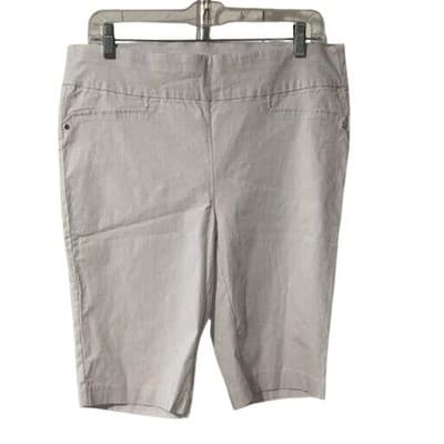 Rafaella Women's Size 14 White Cropped Pants Pull-On Stretch Casual - Image 1