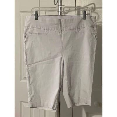 Rafaella Women's Size 14 White Cropped Pants Pull-On Stretch Casual - Thumbnail 10