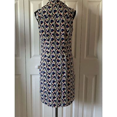 Cabi Women's Sleeveless Heart Print Shirt Dress Size S Multicolor - Thumbnail 2