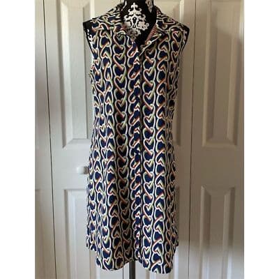Cabi Women's Sleeveless Heart Print Shirt Dress Size S Multicolor - Image 1