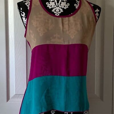 Shasa Women's Sleeveless Colorblock Top Size S Multicolor - Image 1