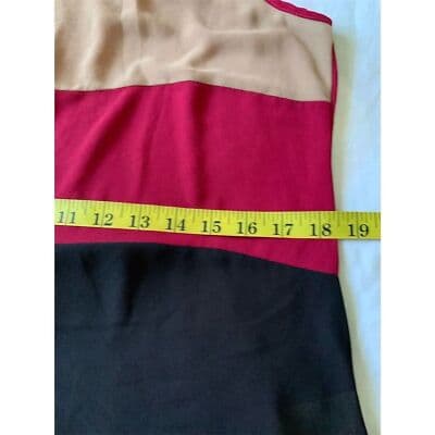 Sleeveless Colorblock Top Red Black Cream M - Thumbnail 9