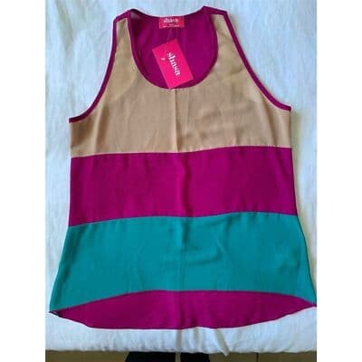 Shasa Women's Sleeveless Colorblock Top Size S Multicolor - Thumbnail 13
