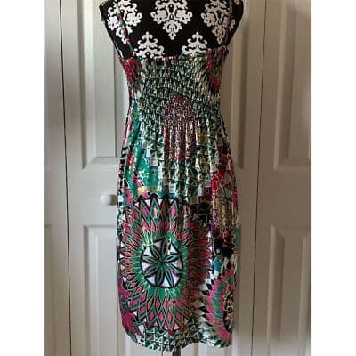 India Women's Bohemian Sleeveless Midi Dress Multicolor M - Thumbnail 10