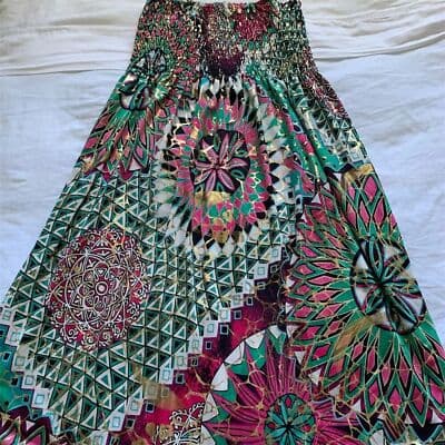 India Women's Bohemian Sleeveless Midi Dress Multicolor M - Thumbnail 3