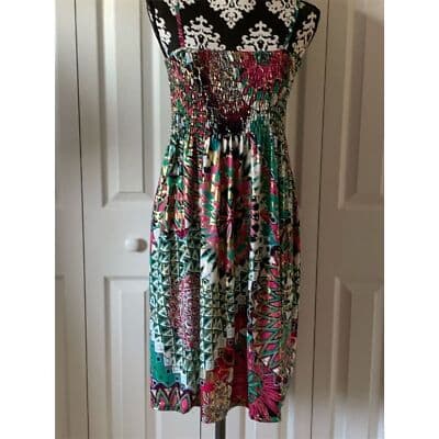 India Women's Bohemian Sleeveless Midi Dress Multicolor M - Thumbnail 8