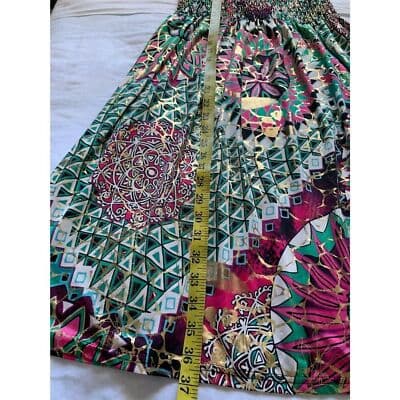 India Women's Bohemian Sleeveless Midi Dress Multicolor M - Thumbnail 7