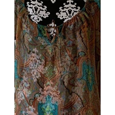 Camilla Women's XS Paisley Boho Sheer Long Sleeve Short Dress Multicolor - Thumbnail 10