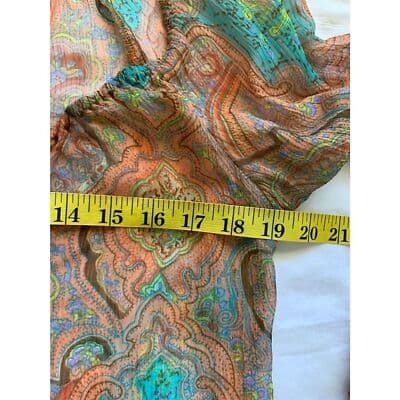 Camilla Women's XS Paisley Boho Sheer Long Sleeve Short Dress Multicolor - Thumbnail 6