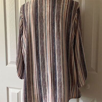 Cure Women's XL Multicolor Striped 3/4 Sleeve Blouse Casual - Thumbnail 13