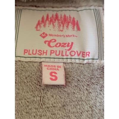 Member's Mark Women's Cozy Plush Pullover Hoodie Wine/Cream Size S - Thumbnail 7