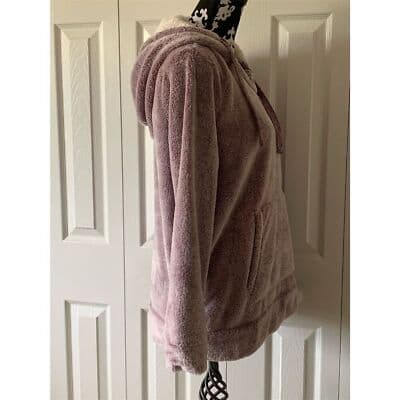 Member's Mark Women's Cozy Plush Pullover Hoodie Wine/Cream Size S - Thumbnail 4