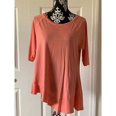 Calvin Klein Women's 3/4 Sleeve Coral Blouse Size XL Casual Spring - Thumbnail 9