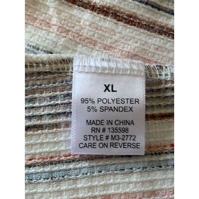 Cure Women's XL Multicolor Striped 3/4 Sleeve Blouse Casual - Thumbnail 9