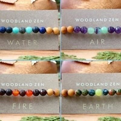 SMALL Set of 4 Anti Stress Anxiety Crystal Bracelet, Gemstone Yoga Bracelet - Image 1