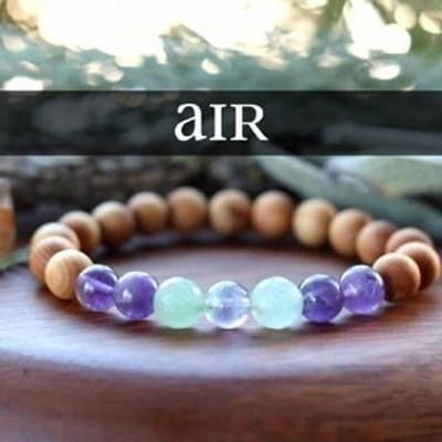SMALL Set of 4 Anti Stress Anxiety Crystal Bracelet, Gemstone Yoga Bracelet - Thumbnail 3