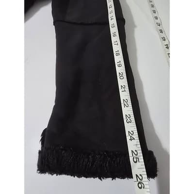 Merona Womens Black Faux Suede Shearling Coat Faux Fur Trim Jacket Size M - Thumbnail 8