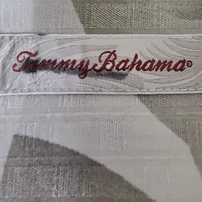 Tommy Bahama Mens 100% Silk Tropical Floral Camp Shirt Tan Beige Short Sleeve L - Thumbnail 3