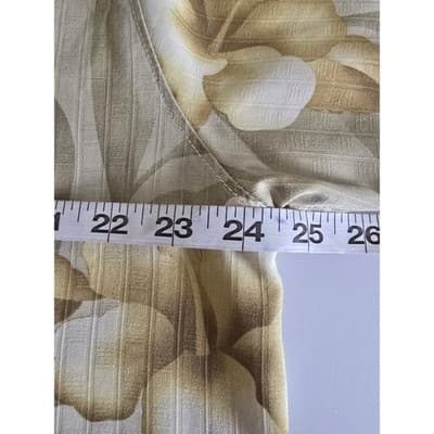 Tommy Bahama Mens 100% Silk Tropical Floral Camp Shirt Tan Beige Short Sleeve L - Thumbnail 7