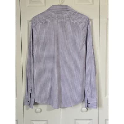 UNTUCKit Dalton Slim Fit Performance Shirt Mens Large Pink Blue Check 31101 - Thumbnail 10
