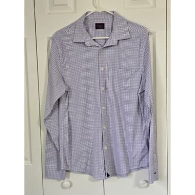 UNTUCKit Dalton Slim Fit Performance Shirt Mens Large Pink Blue Check 31101 - Thumbnail 11