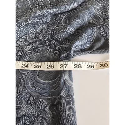 Batik Bay Mens 2XB Blue Dragon Print Rayon Short Sleeve Button Down Shirt - Thumbnail 6