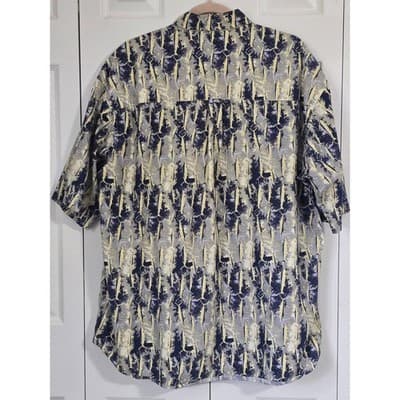 Columbia Sportswear Marlin Fish Print Shirt Mens XL Blue Yellow Cotton AM7604 - Thumbnail 9