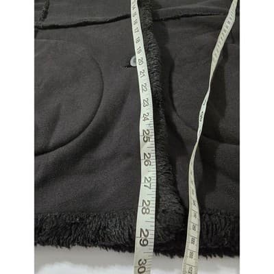Merona Womens Black Faux Suede Shearling Coat Faux Fur Trim Jacket Size M - Thumbnail 7