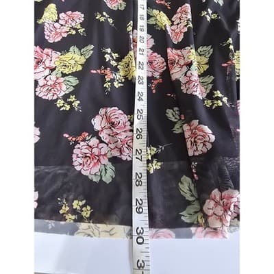 Bobbie Brooks Plus Size 2X Black Floral Mesh Sleeveless Tunic Top NWT - Thumbnail 3