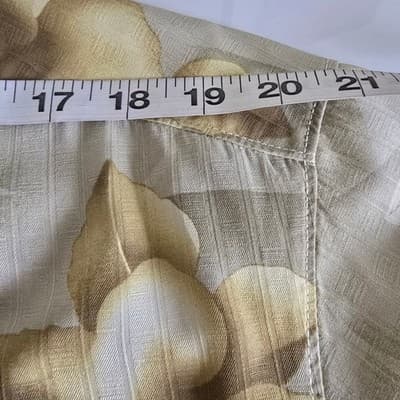 Tommy Bahama Mens 100% Silk Tropical Floral Camp Shirt Tan Beige Short Sleeve L - Thumbnail 6