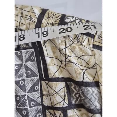 Kona Kai Trading Co Mens XL Geometric Tribal Print Button Down Shirt Tan Black - Thumbnail 5