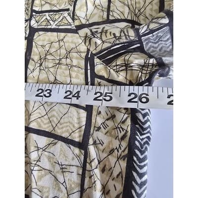 Kona Kai Trading Co Mens XL Geometric Tribal Print Button Down Shirt Tan Black - Thumbnail 6