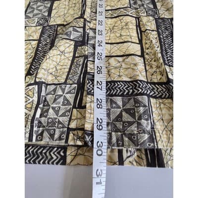 Kona Kai Trading Co Mens XL Geometric Tribal Print Button Down Shirt Tan Black - Thumbnail 7