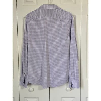 UNTUCKit Dalton Slim Fit Performance Shirt Mens Large Pink Blue Check 31101 - Thumbnail 2