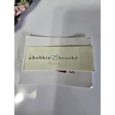 Bobbie Brooks Ladies Small Black Floral Mesh Sleeveless Blouse Pink Yellow Roses - Thumbnail 7