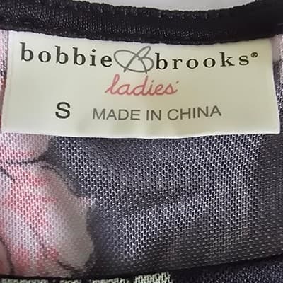 Bobbie Brooks Ladies Small Black Floral Mesh Sleeveless Blouse Pink Yellow Roses - Thumbnail 3
