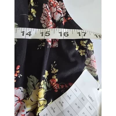 Bobbie Brooks Plus Size 1X Black Floral Mesh Sleeveless Tunic Top NWT - Thumbnail 7