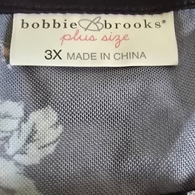 Bobbie Brooks Plus Size 3X Black Floral Mesh Sleeveless Blouse Lined Tank Top - Thumbnail 3