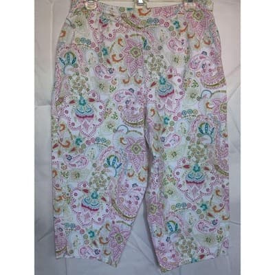 Briggs New York Floral Print Comfort Waist Capri Pants Women's Size 12P - Thumbnail 4