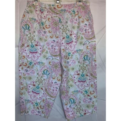 Briggs New York Floral Print Comfort Waist Capri Pants Women's Size 12P - Thumbnail 5