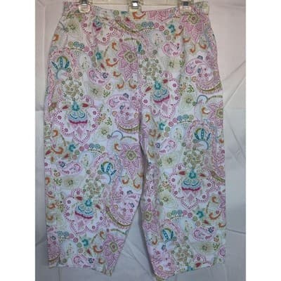 Briggs New York Floral Print Comfort Waist Capri Pants Women's Size 12P - Image 1