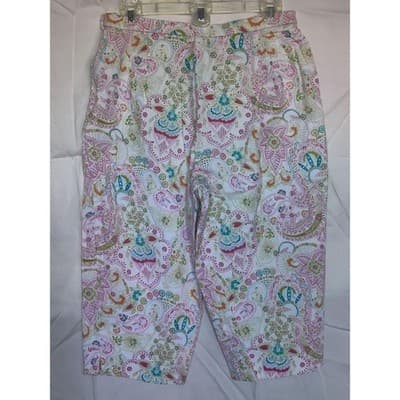 Briggs New York Floral Print Comfort Waist Capri Pants Women's Size 12P - Thumbnail 2